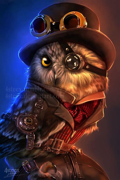 steampunk owl by 4steex.deviantart.com on @DeviantArt | Steampunk artwork, Steampunk animals ...