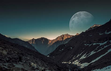 Moon Snow Mountain Wallpapers - Top Free Moon Snow Mountain Backgrounds ...