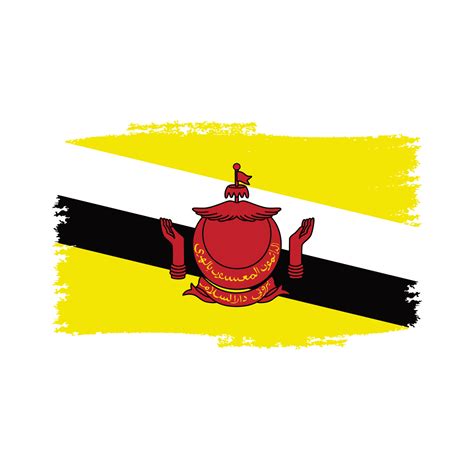 Brunei flag vector with watercolor brush style 4335756 Vector Art at Vecteezy