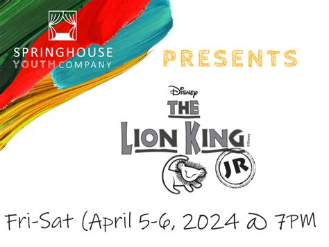 "Lion King, Jr" at Springhouse Theatre - WGNS Radio