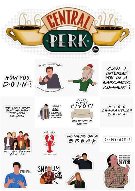 Friends Stickers Printable | Friends poster, Friends tv quotes, Phone cover stickers