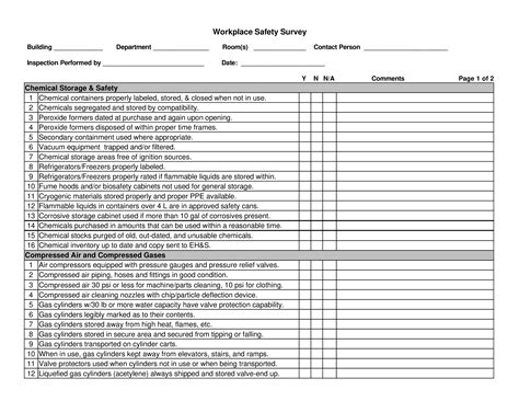 Workplace Safety Inspection Checklist