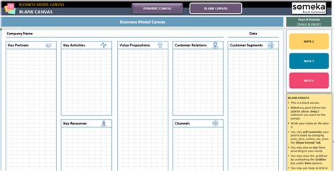 Business Model Canvas Excel Template | Lean Canvas Dashboard