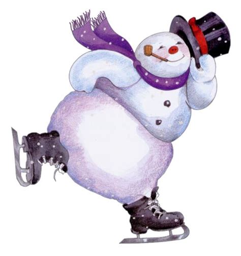 Snowman Ice Skating Clip Art