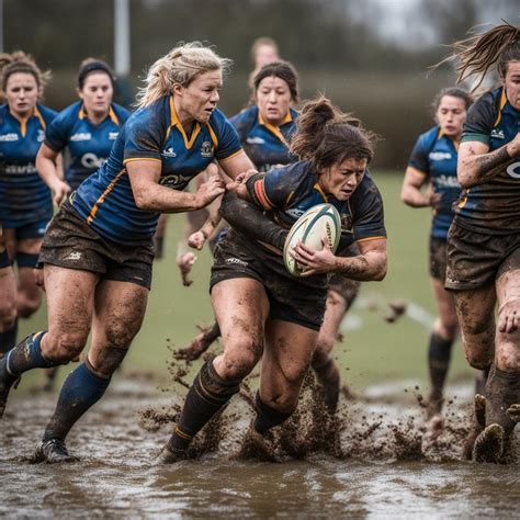 Two Strong Female Rugby Teams Battle For The Ball by tomboy888888 on ...