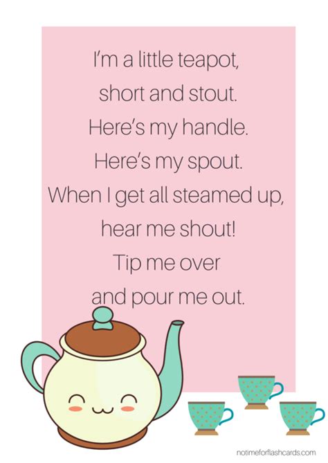 Nursery Rhyme Lesson - I'm A Little Teapot - No Time For Flash Cards