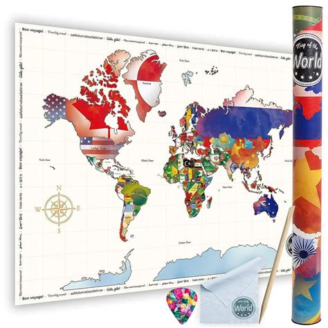 Scratch-Off World Travel Map Poster - Large World Map for Traveling ...