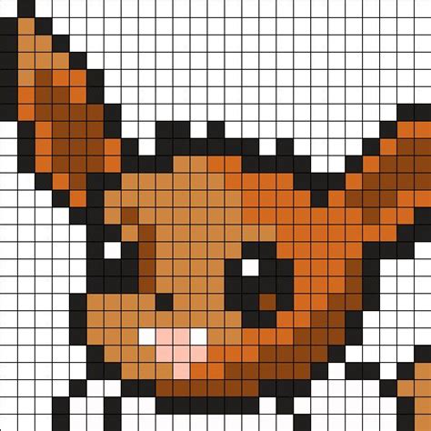 Pokemon Eevee Perler Bead Pattern / Bead Sprite | Pokemon cross stitch ...