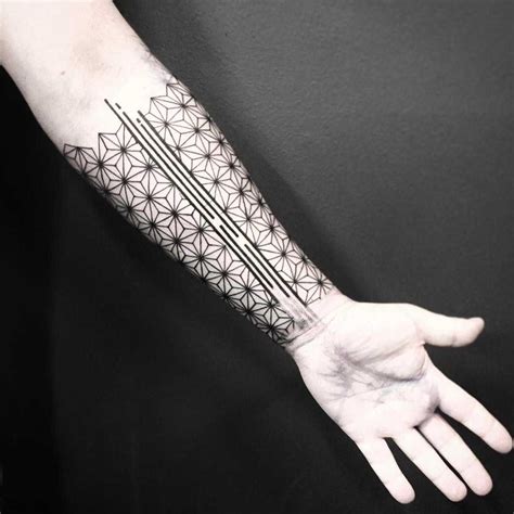 Geometric pattern tattoo on the left forearm by Unkle Gregory | Tattoos, Minimal tattoo design ...