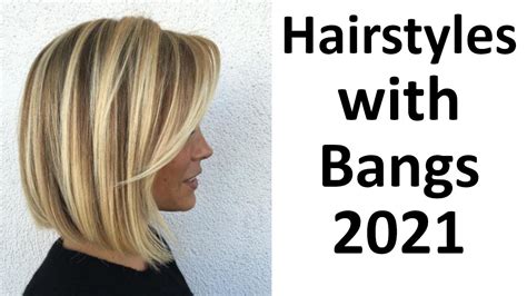 Trendy Short Bob Haircuts and Hairstyles with Bangs 2021 - YouTube