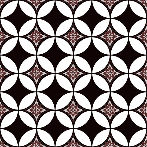 Javanese Batik Kawung seamless pattern with flower 5909560 Vector Art ...