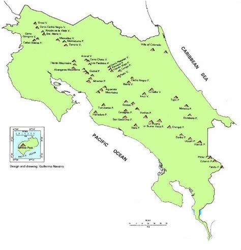 Conozca Costa Rica - Mapa de volcanes