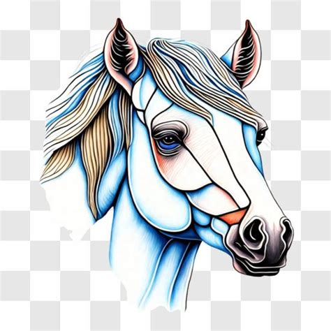 Download Beautiful White Horse with Brown Mane and Tail PNG Online ...