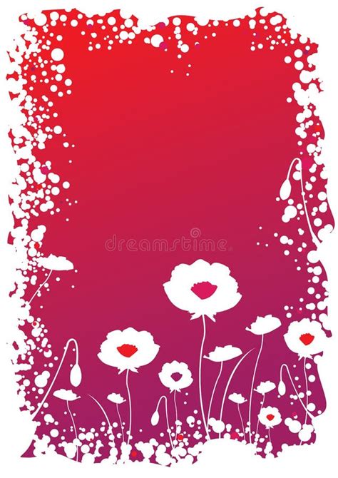 Poppy border stock vector. Illustration of frame, outline - 12847115