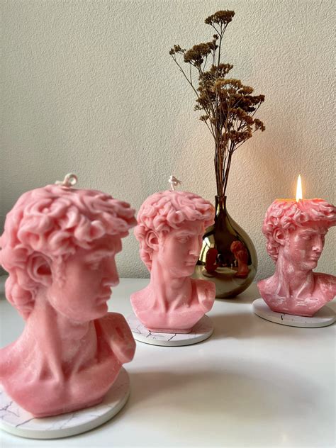 XL David Head Candle Sculptural Candle Decor Pink David - Etsy | Pink candles, Aesthetic candles ...