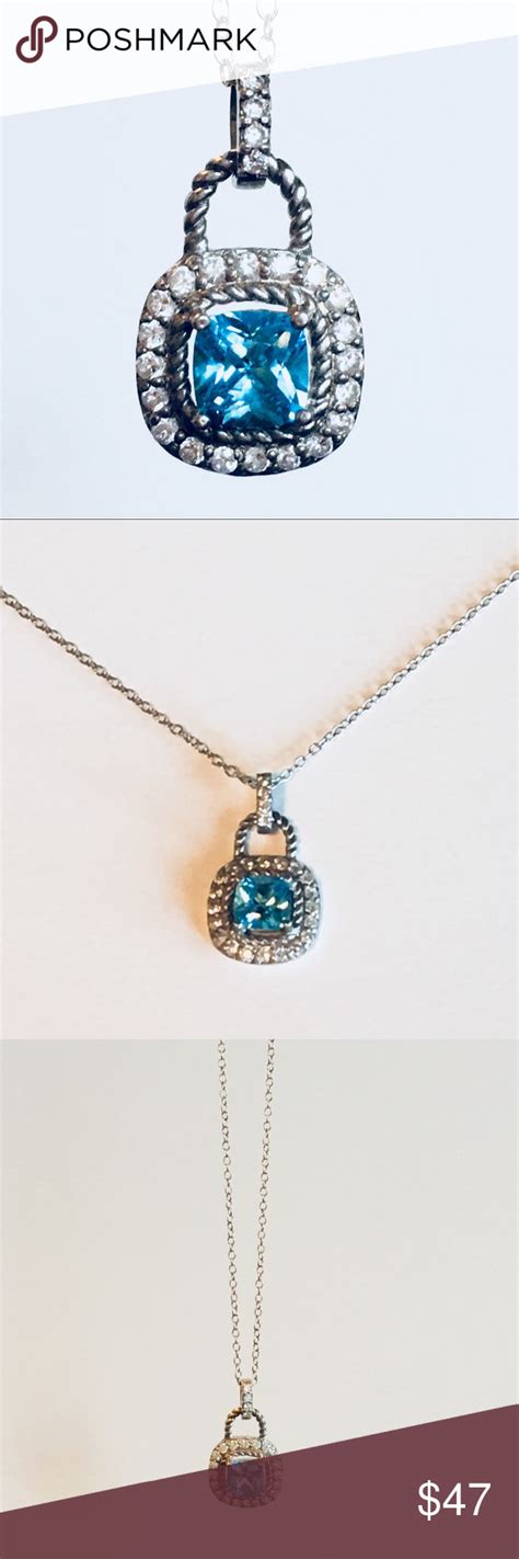 Lord & Taylor Sterling Silver Cz Gem Necklace NWT Sterling Silver 925 Cubic zirconia surrounding ...