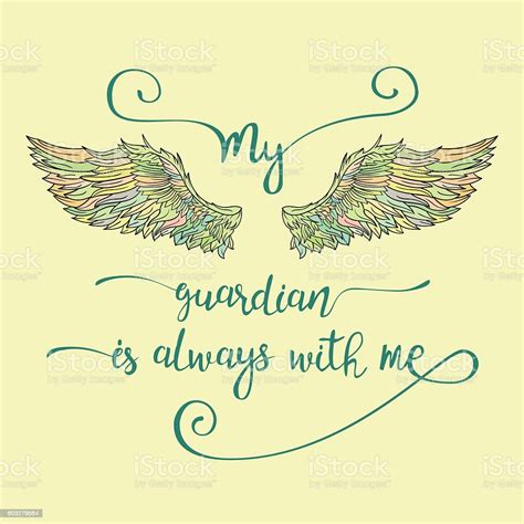 Lettering Hand Drawn Quote With Angel Wings Stock Illustration ...