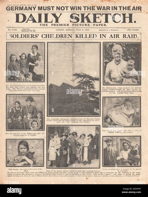 1917 Daily Sketch Victims of Gotha Raids on London Stock Photo - Alamy