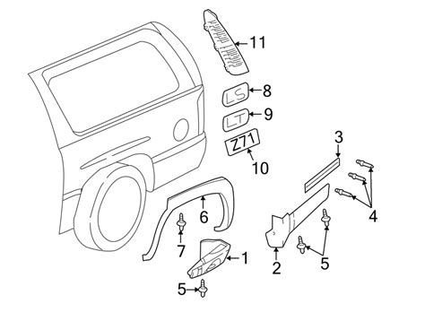 Chevrolet Tahoe Body Trim Molding. TAHOE, front, Z71 - 15768598 ...