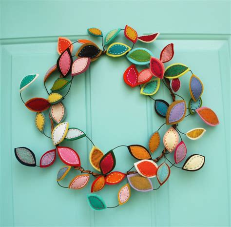 Best Seller - Limited Quantities! Bright Spring Wreath - Felt Leaf Wire ...