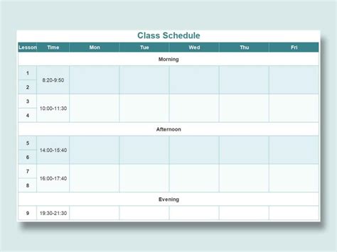 School Routine Format