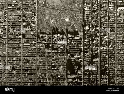 historical aerial map view above Central Park and Midtown Manhattan Manhattan New York city 1954 ...