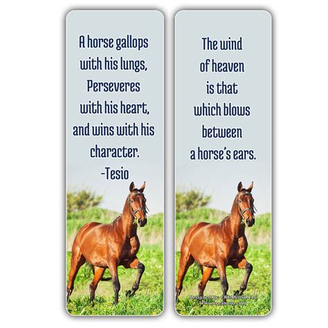 Creanoso Horse Quotes Bookmarks (60-Pack) - Horse Gifts Ideas for Men