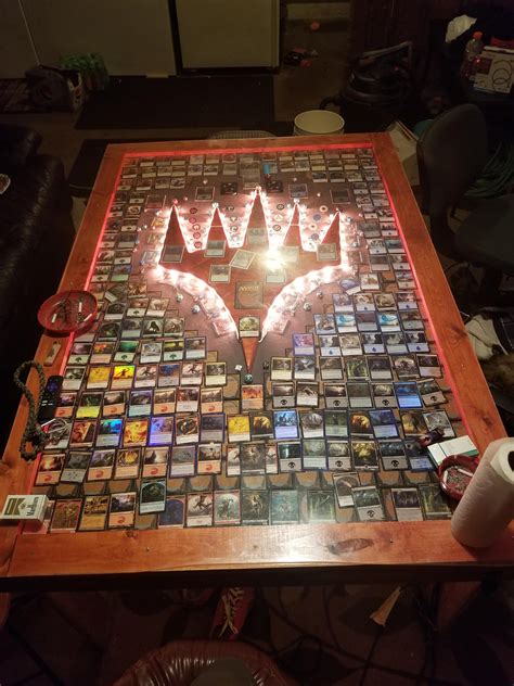 Custom 6x4 magic table. This was my 1st table I made, decided to post since the Phyrexia coffee ...