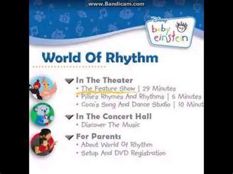 Baby Einstein World of rhythm dvd menu - YouTube