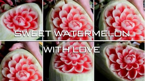 Sweet watermelon with love / How to carve beautiful melon / carving lesson - YouTube