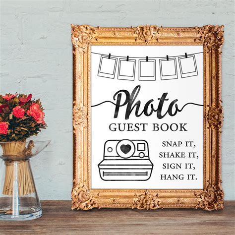 Photo guest book snap it shake it sign it hang it | Etsy | Photo guest book, Wedding guest book ...