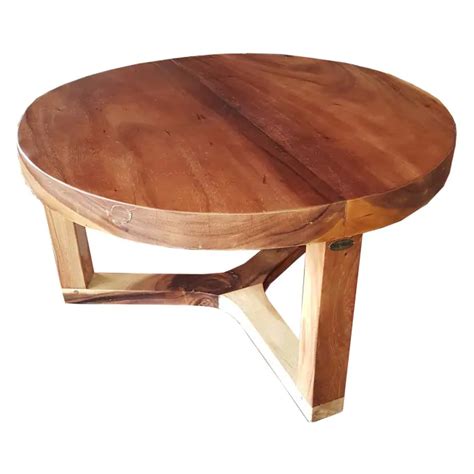 Chic Teak Suar Wood Live Edge Round Indoor / Outdoor Coffee Table | Coffee table, Coffee table ...