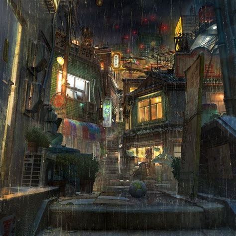 Old Town(Raining Night) by Suguru Kamiya on ArtStation. | Fantezi, Sanat