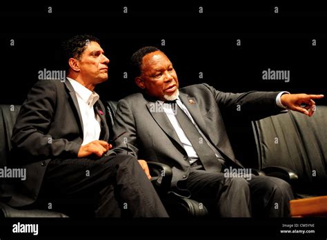 JOHANNESBURG, SOUTH AFRICA: Deputy president Kgalema Motlanthe and the author of his biography ...