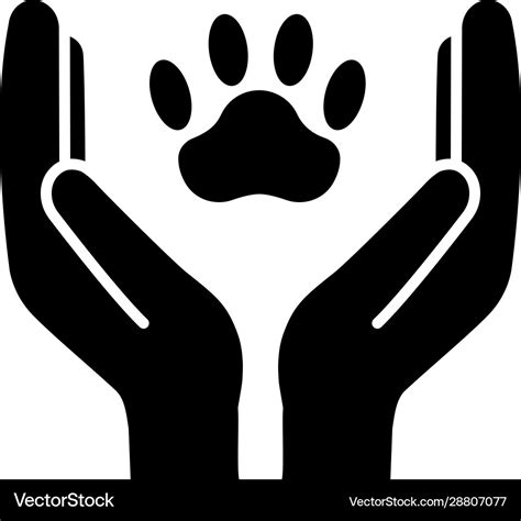 Animal welfare glyph icon Royalty Free Vector Image