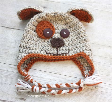 Crochet Puppy Hat Pattern - Repeat Crafter Me