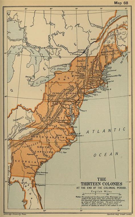 RS-Cartography and Navigation: Map of the 13 colonies of USA in 1775