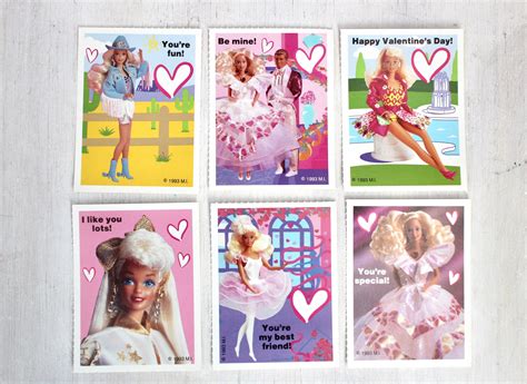 90s Barbie Valentine Cards With Envelopes Set of 6 Vintage | Etsy