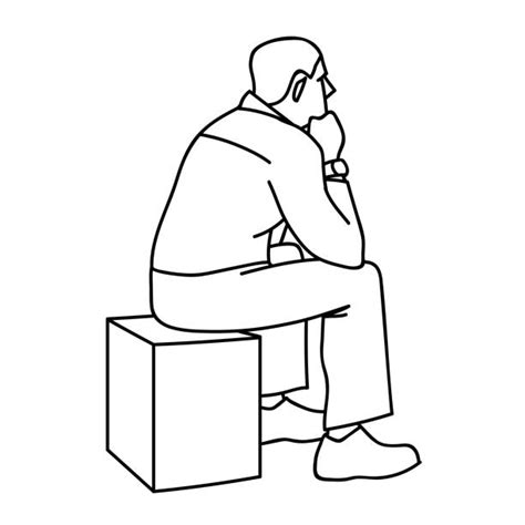 Drawing Of A Old Man In Chair Illustrations, Royalty-Free Vector ...