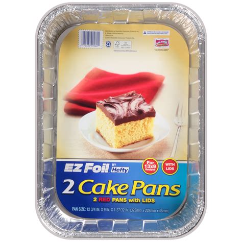 Hefty Ez Foil Red Cake Pans with Lids, 2 Piece - Walmart.com - Walmart.com