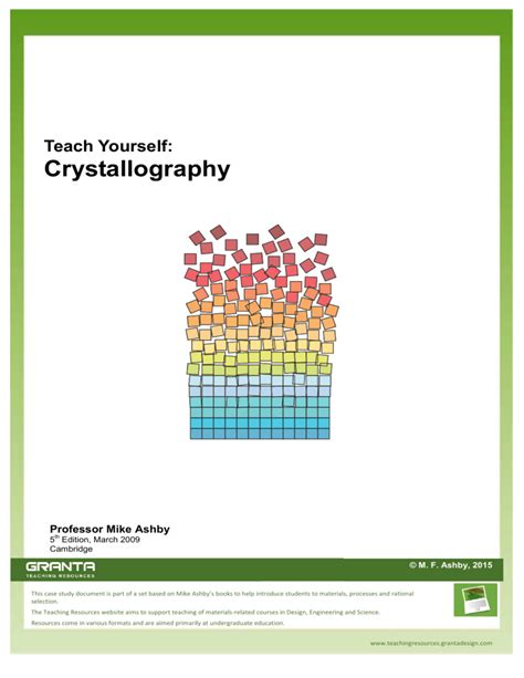 Teach Yourself Crystallography