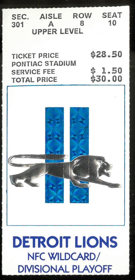 Lot Detail - Detroit Lions Last Playoff Win Ticket Stub (January 5, 1992)