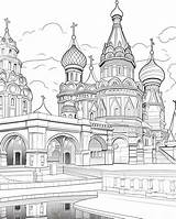 Premium Photo  Moscow Architecture Style Coloring Pages sketch template