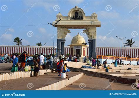 Cape Comorin Kanyakumari, India, West Bengal Tamil Nadu, March, 15, 2019. Arch of SRI KANCHI ...