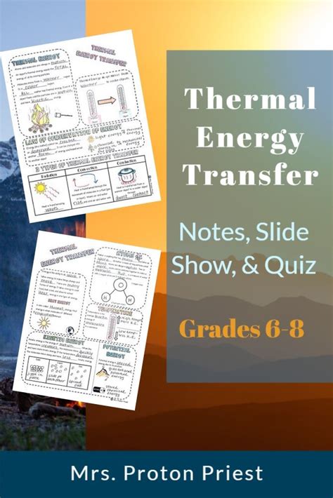 Thermal Energy Transfer - Heat Transfer Worksheet - Heat and ...