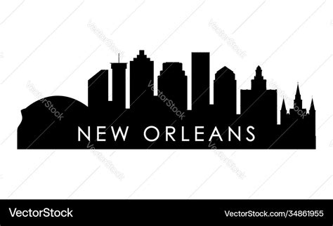 New orleans skyline silhouette black orleans Vector Image