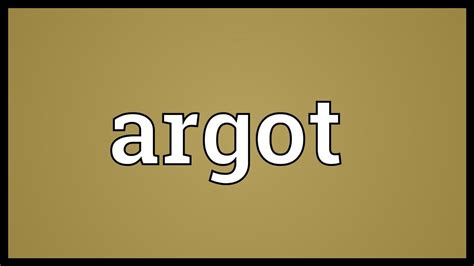 Argot Meaning - YouTube