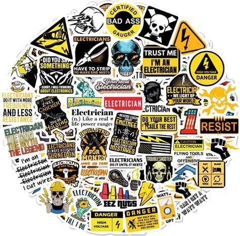 Amazon.com: 100Pcs Funny Electrician Stickers for Hard Hats ...