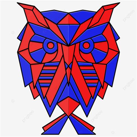 Red Purple Geometric Art Of Owl Design, Owl, Geometric Art, Red Purple Owl PNG Transparent ...