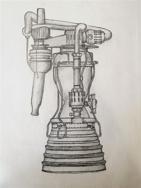 A Merlin engine sketch I made : r/SpaceXLounge